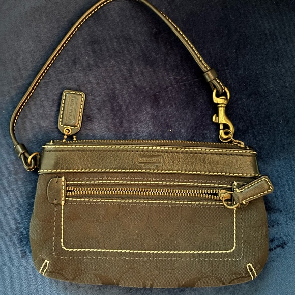 Coach Handbags - Coach Black Leather Wristlet